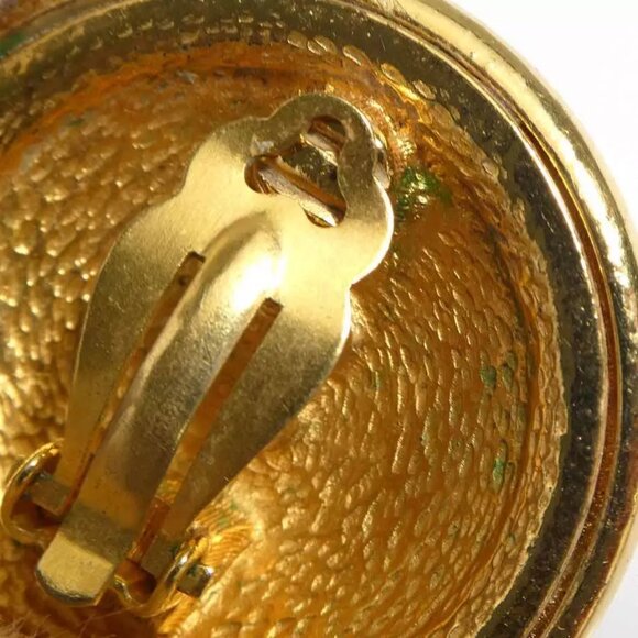 CHANEL Vintage CC Logo Clip on Earrings Gold/Silver Metal - e - Picture 9 of 9